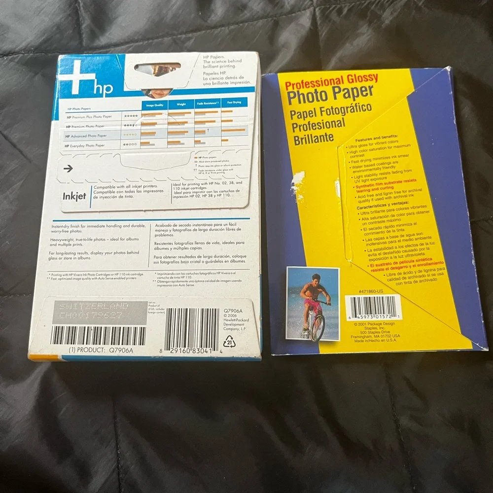 New HP Photo Paper Set